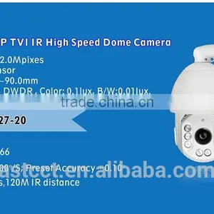 Low Cost 1080P Outdoor 1/3" CMOS Pan/Tilt /Zoom Camera Metal Housing 2.0MP High Speed Dome Camera Full HD TVI Camera IR 120M thumbnail-2