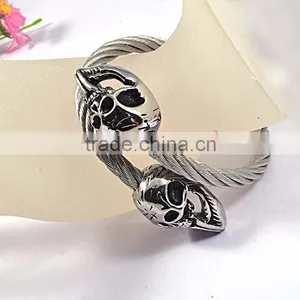 Fashion Bracelets 2016 Bangles Stainless Steel Skull Bracelet thumbnail-4