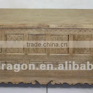 Chinese Antique Furniture Hebei Pine Wood Eight Drawer Bed thumbnail-1