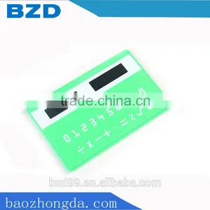 Solar Powered Gift Items/ Porket Mini Card Shape Solar Unique Calculator/ Electronic Gift Logo Custom Printed OEM Manufacturer thumbnail-1