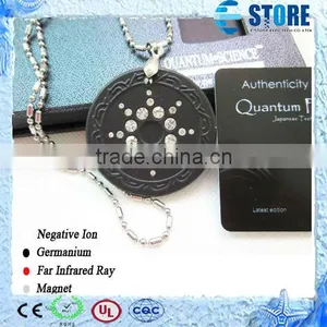 With CZ Diamond Black Lava Quantum Energy Pendants Nano Ion Pendant Stainless Steel Chain thumbnail-1