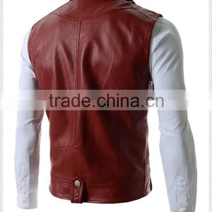Custom Hight Quality European Mens Fashion Leather Waterproof Jacket Motorcycle Jacket thumbnail-1