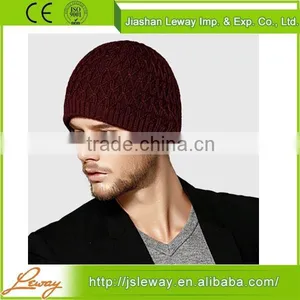 High Quality China Sale Men's Fashion Black Knitted Rib Beanie thumbnail-4