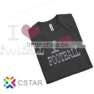 I Love Football Customized Promotional Hotfix Secquin Design/ Logo for Tshirt thumbnail-1