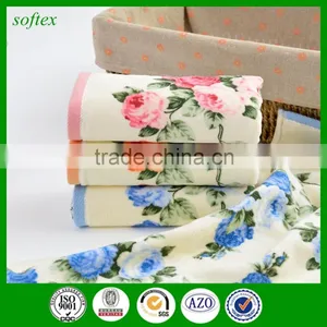 Cotton Velour Towels,flowers Peony Print Cut Pile Face Towels thumbnail-2