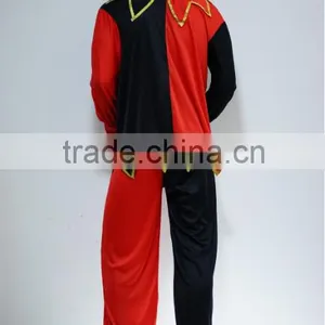 Fashion Scary Court Jester Dress Men Halloween Clothes Costume thumbnail-3