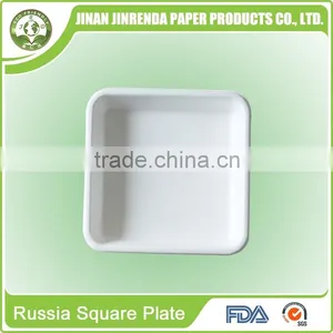 Disposable Bio-degradable Eco-friendly Party Russia Square Tray With Sugarcane and Wheatstraw Pulp thumbnail-1