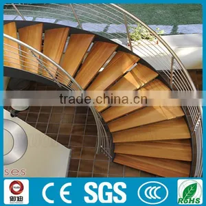 Modern Residential Steel Wood Curved Stair thumbnail-1
