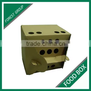 NEW STYLE BROWN PLAIN CORRUGATED FOOD DELIVERY CARTON BOX WITH HANDLES thumbnail-5