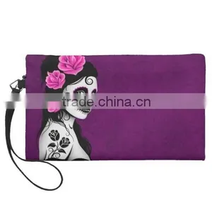 Customizable Design Skull Girl Wristlet Clutch Bags thumbnail-2