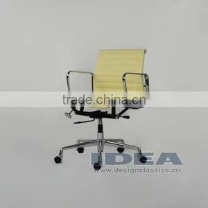 Replica EA117 Charles Office Chair - Cream White Color Genuine Leather thumbnail-1