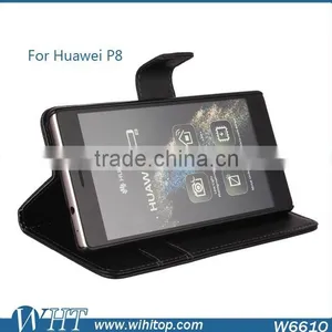 High Grade Folio Style PU Leather Flip Back Cover Wallet Case for Huawei P8 thumbnail-2