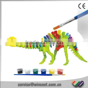 Multiple Wooden 3D Dinosaur Jigsaw Puzzle For Kids DIY Painting thumbnail-1
