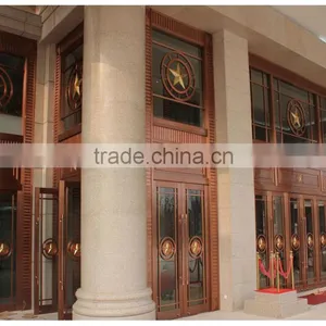Luxury Villa Copper Door Security Entry Front Glass Bronze Door Quality Choice thumbnail-1