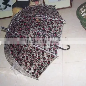 OEM Wholesale and Factory Manufacturing New Promotional Straight Promotional Outdoor Transparent Gift Umbrella thumbnail-1