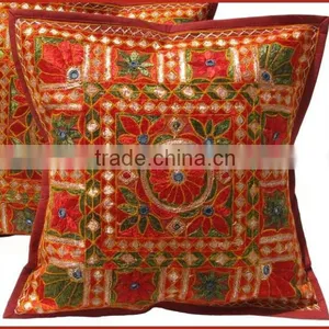 Ethnic Design Kantha Work Cotton Cushion Cover 45*45cm thumbnail-1