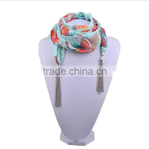 D EXCEED Brand New Design Multicolor Chiffon Printing Butterfly Flower Ladies Scarves as Valentine's Day Gift (SC150201) thumbnail-1
