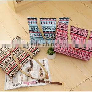 Leisure Fashion Printed Canvas Beach Bag;Waterproof Large Tote Beach Bag/beach Tote Bag thumbnail-1