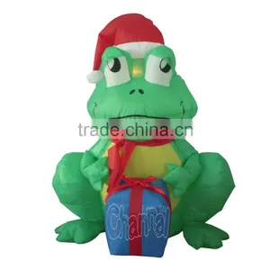 Christmas Decor Green Inflatable Frog Patio Lawn & Garden Decoration thumbnail-1