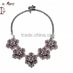 Yiwu Factory Necklace,fashion Necklace,rhinestone Flower Necklace thumbnail-1