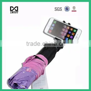 UV Resistance 3 Folding Selfie Clamp Stick Special Use Unique Design Umbrella thumbnail-1