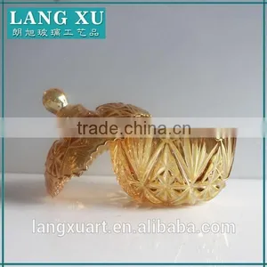 LX-T023 Middle East Gold Plating Luxurious Home Decorative Glass Jars and Lids thumbnail-1