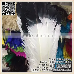 Wholesale Imitation Eagle Feather Top Quality Best White Turkey Black Tip Feather thumbnail-1