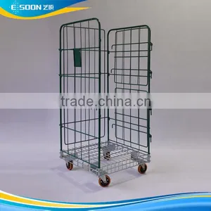 2-Tier Stainless Steel Hand Push Roll Trolley thumbnail-1