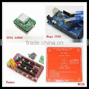 Popular 1pcs Mega 2560 R3 + 1pcs RAMPS 1.4 Controller+ 5pcs A4988 Stepper Driver Module+1pcs PCB Heatbed MK2B 3D Printer Kit thumbnail-1