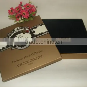 Classical Elegant Brown Gold Stamping Cosmetic Box Wholesale thumbnail-1