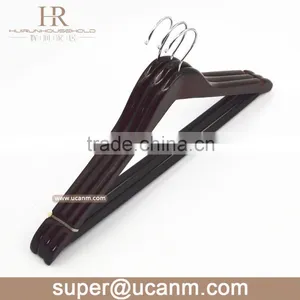 HRW-3013M Cheep Wood Suit Hanger With Plastic Tube Wood Bar thumbnail-1