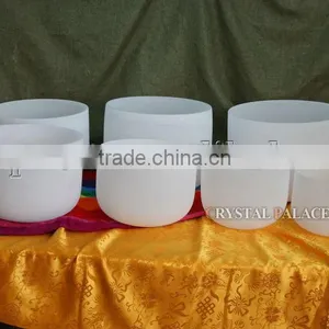 7pcs One Set Frosted Quartz Crystal Singing Bowls C D E F G A B Note thumbnail-1