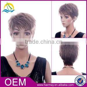High Density Cheap Synthetic Women Short Bobo Wig Brown China Wig Supplier thumbnail-1