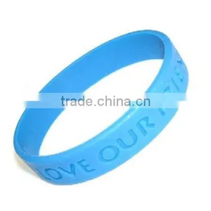 High Quality Cheap Price Debossed Colour Filled Silicone Wristbands thumbnail-1