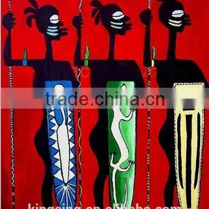 New Style Stretched African Portrait Girl Oil Canvas Painting 17677 thumbnail-2