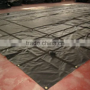 Heavy Duty Lumber Tarp - 24' x 27' (8' Drop & Flap) - 18oz Black Tarp thumbnail-2