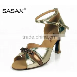 Elegance Woman Gold Patent Tango Dance Shoes S7105 thumbnail-1