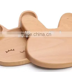 Kids Dinner Plate,beech Wood Food Tray,rabbit Shape Tray thumbnail-4