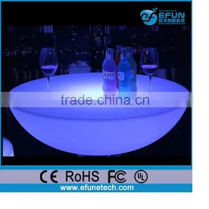 PE Plastic Led Illuminated Rgb Color Changed Cocktail Table Pub Bar Led Round Light Table thumbnail-1