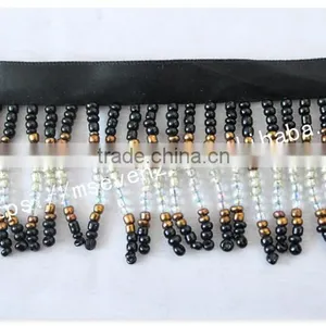 Newest Design 7cm Width Webbing Handmade Beaded Fringe Wholesale thumbnail-2