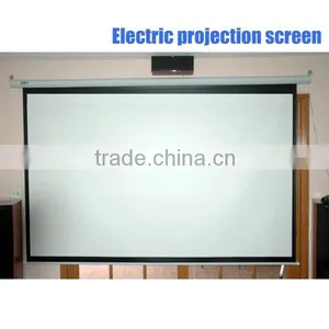Motorised Projection Screen, Electric Projection Screen, Big Size Projector Screen for Office Home Theater School 60-300 Inches thumbnail-1