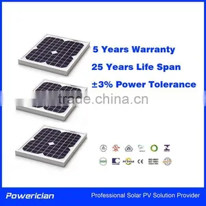 Powerician Small Power Mono Solar Modules Monocrystalline Silicon PV Panel 20Wp F0r Home System thumbnail-1