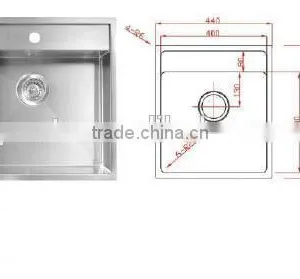 POATS PS-1110 Stainless Steel Sink Overall Size: 1060X510X200mm thumbnail-1