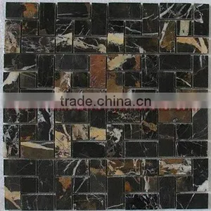 NATURAL BLACK AND GOLD ( MICAHEL ANGELO ) MOSAIC TILES thumbnail-3