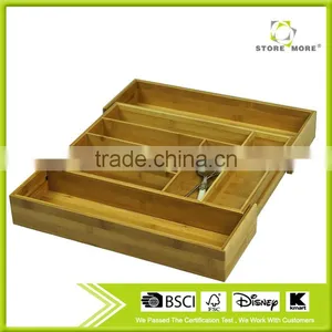 Store More Bamboo Multi Compartment Bamboo Organizer Tray thumbnail-1