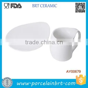 Black White 2 Piece Ceramic Dessert Cup With Saucer thumbnail-3