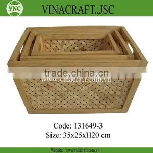 Bamboo Laundry Basket With Wood Frame thumbnail-1