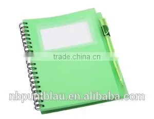 Plastic Covered Notebook With 70 Striped Sheets Ballpoint Pen thumbnail-3