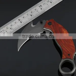 High Quality Outdoor Survival Wooden Handle Hunting Hook Knife thumbnail-2