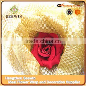 Soft Golden Glitter Organza Roll Fabric for Wedding Decoration and Flower Package thumbnail-1